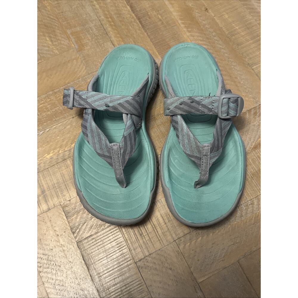 Keen Women’s Solr Toe Post Flip Flops Sandals Green Adjustable Straps Size 6